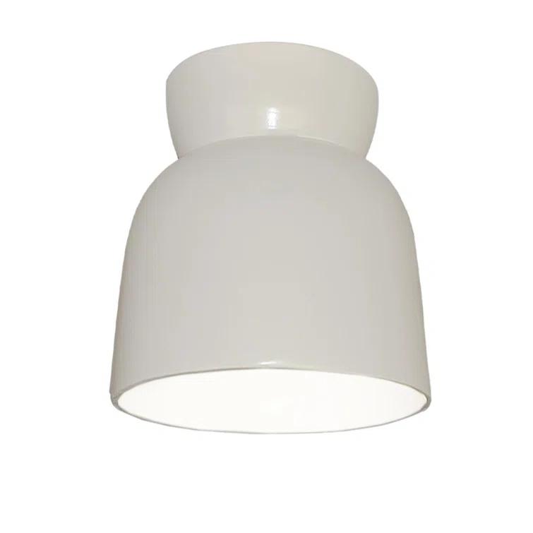 Gloss White Ceramic LED Indoor/Outdoor Flush Mount Light