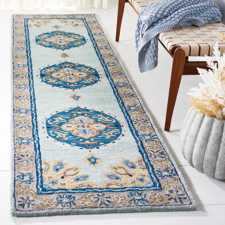 Antiquity AT66 Hand Tufted Indoor Area Rug - Turquoise/Silver - 6'x6' - Safavieh