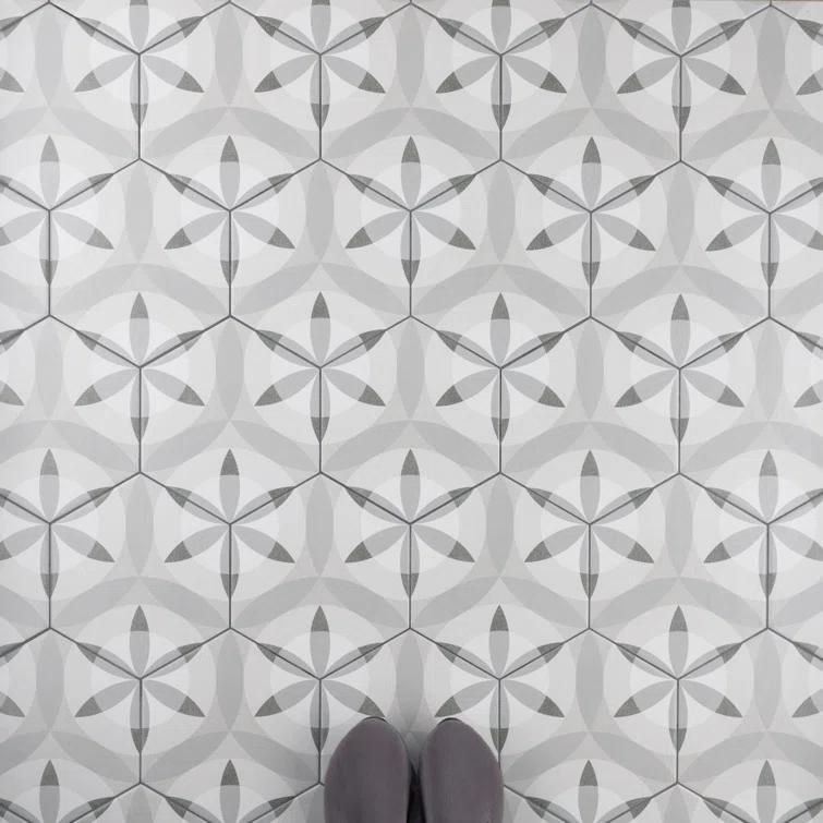 Hexatile 7"x 8" Porcelain Moroccan Wall & Floor Tile
