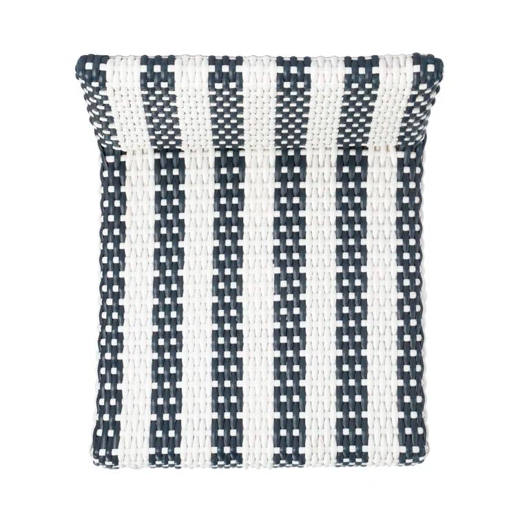 Butler Specialty Serienna Rattan Low Back 24.5" Counter Stool - Navy & White