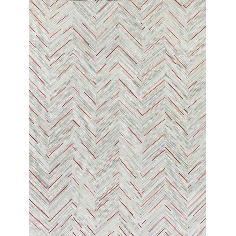 Natural Hide Cowhide Chevron Area Rug