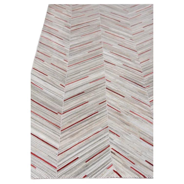 Natural Hide Cowhide Chevron Area Rug