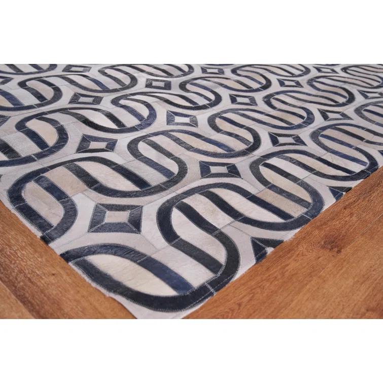 Natural Hide Cowhide Geometric Rug
