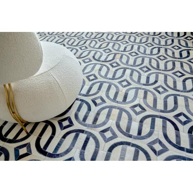 Natural Hide Cowhide Geometric Rug