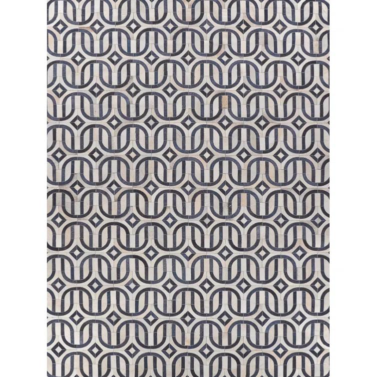Natural Hide Cowhide Geometric Rug