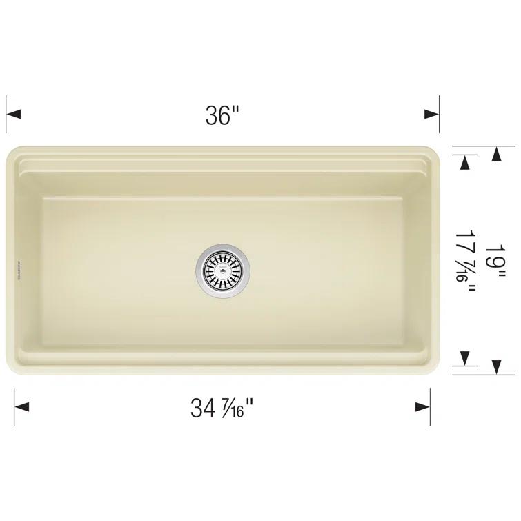Profina 36" Single Bowl Apron-Front Fireclay Farmhouse Sink