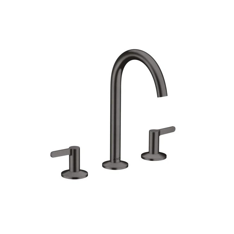 AXOR ONE Modern 2-Handle 3-Hole 10-inch Tall Bathroom Sink Faucet in Brushed Black Chrome, 48050341