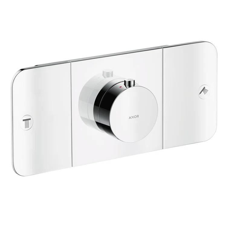 Modern 3-Handle 3" Wide Thermostatic Shower Valve Trim