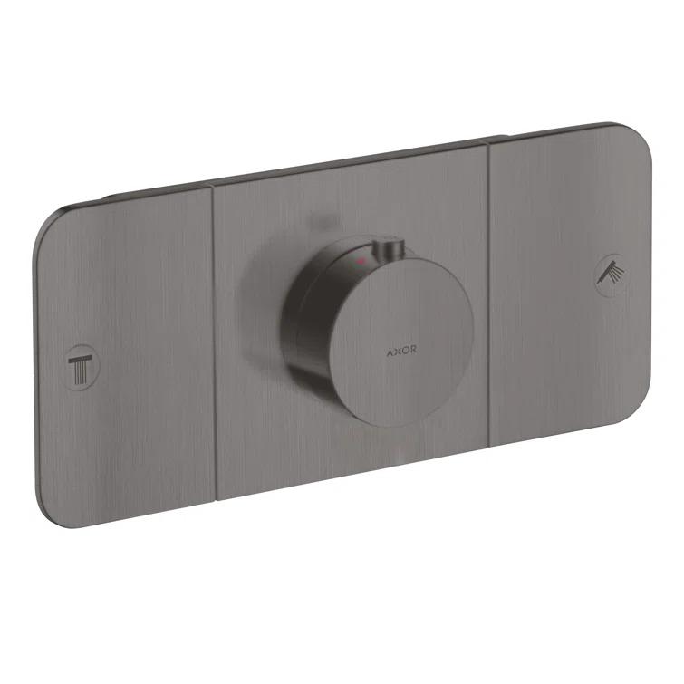 Modern 3-Handle 3" Wide Thermostatic Shower Valve Trim