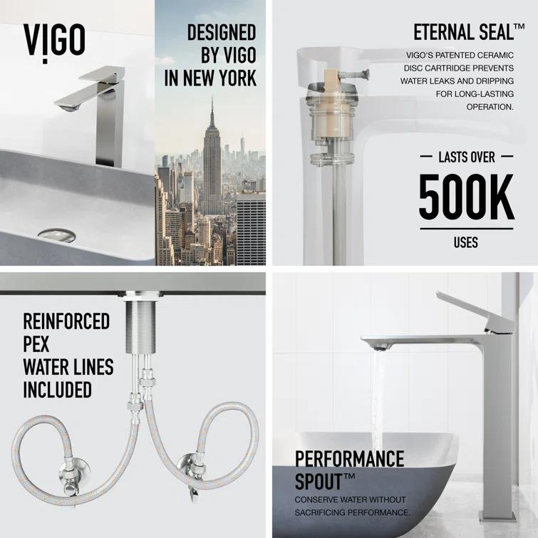 Dunn 11" H Single Handle Vessel Sink Bathroom Faucet