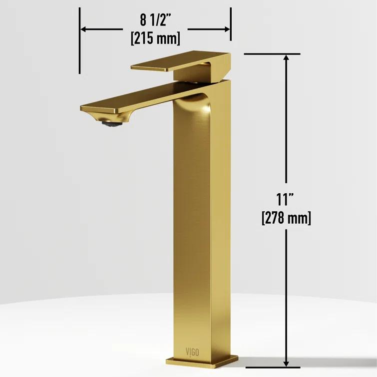 Dunn 11" H Single Handle Vessel Sink Bathroom Faucet