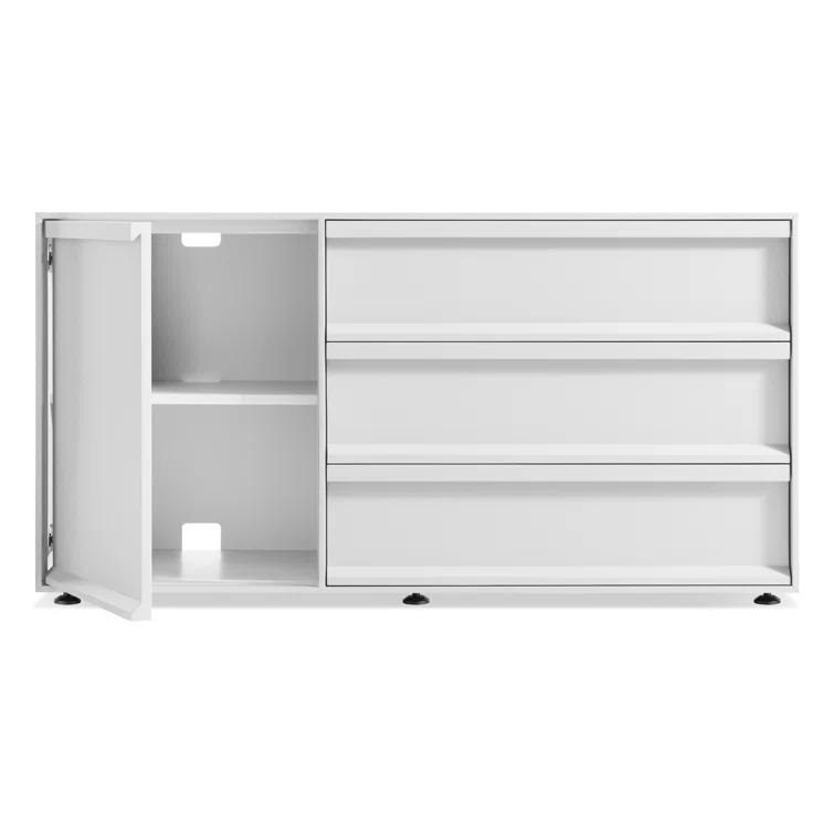 Superchoice White 1 Door/3 Drawer Modern Credenza