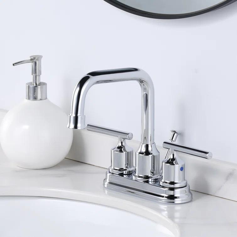 Centerset 2-handle Bathroom Faucet with Drain Assembly