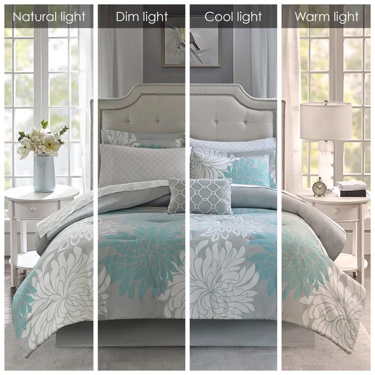Madison Park Essentials Maible Floral Comforter Set with Cotton Bed Sheets