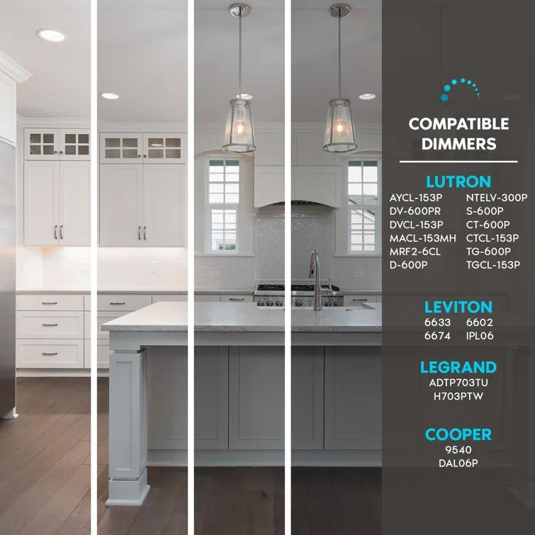 4" Regressed Selectable CCT New Construction LED Canless Recessed Lighting Kit