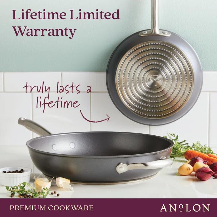 Anolon Accolade 12.25" Forged Hard-Anodized Nonstick Frying Pan with Lid