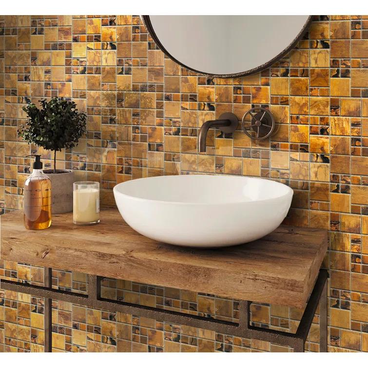 12" x 12" Metal Random Mosaic Wall & Floor Tile
