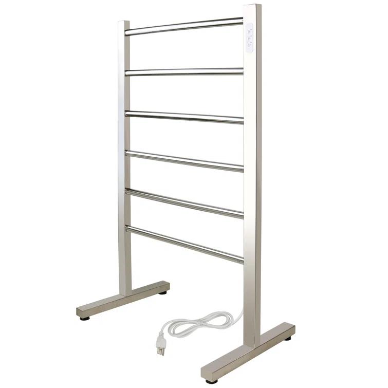 Ibiza Electrical Freestanding Towel Warmer, Polished, Plug-in, 6 Bars