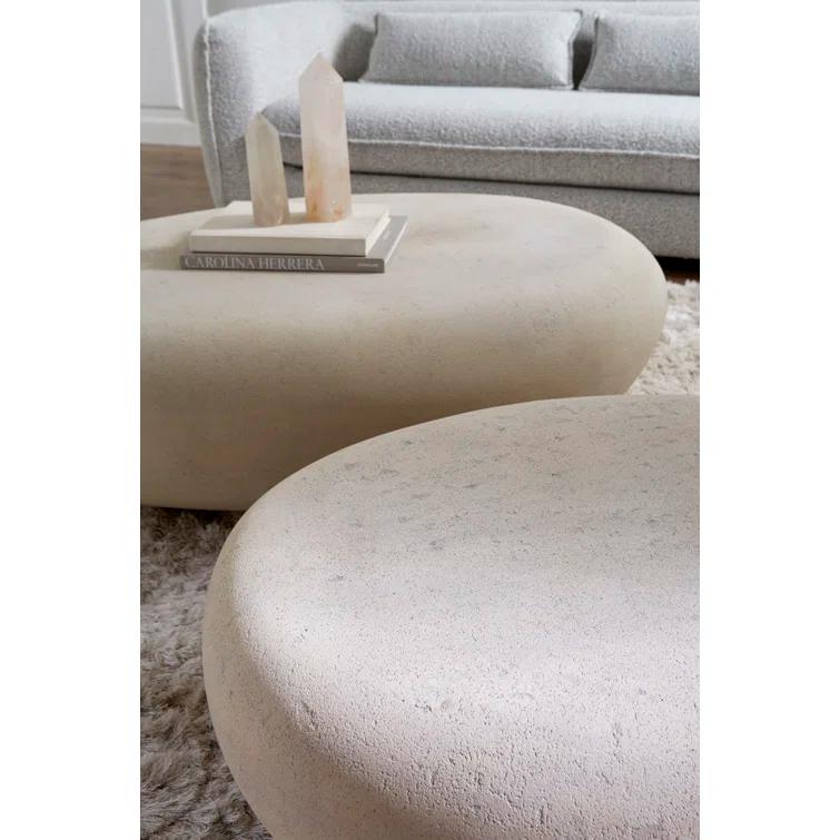 Roman Stone River Stone Solid Coffee Table