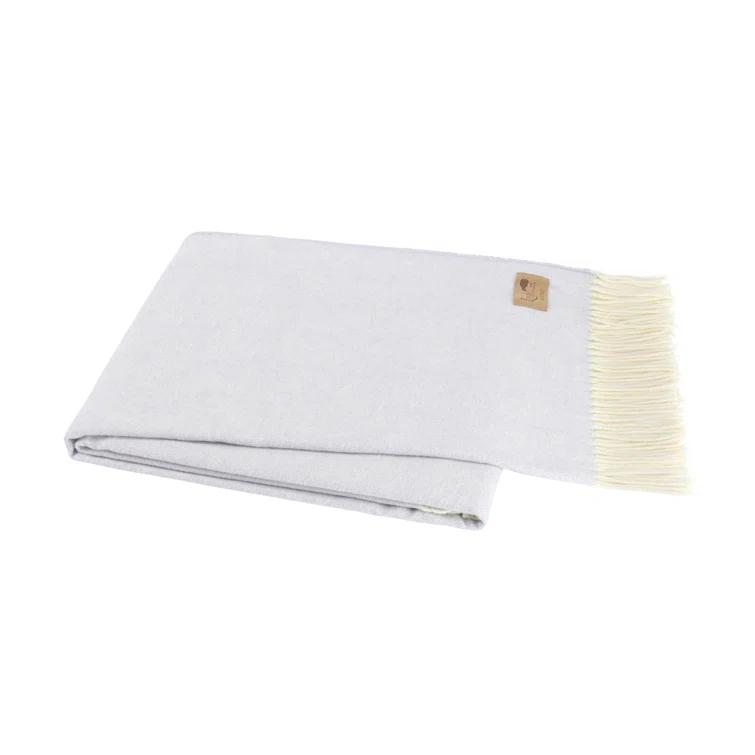 Purple Italian Herringbone Wool Throw Blanket