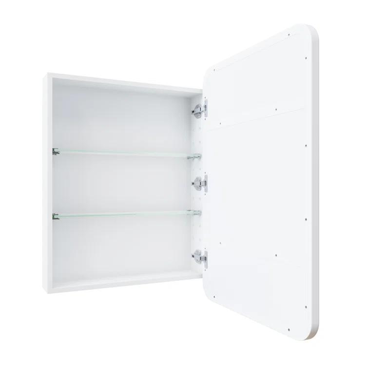 Stainless Steel Recessed Framed Single Door Medicine Cabinet with Adjustable Shelves