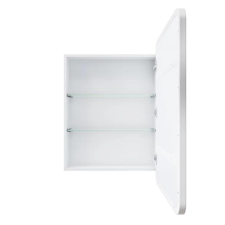 Stainless Steel Recessed Framed Single Door Medicine Cabinet with Adjustable Shelves