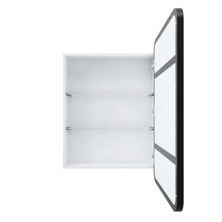 Stainless Steel Recessed Framed Single Door Medicine Cabinet with Adjustable Shelves