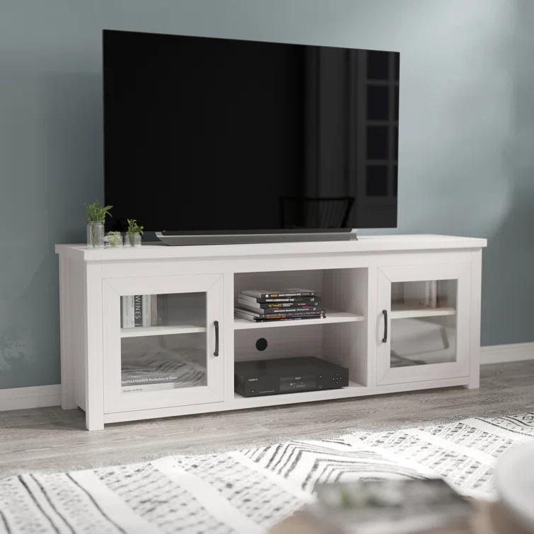 Flash Furniture Hatteras Classic TV Stand for up to 80" TVs with Glass Fronted Doors