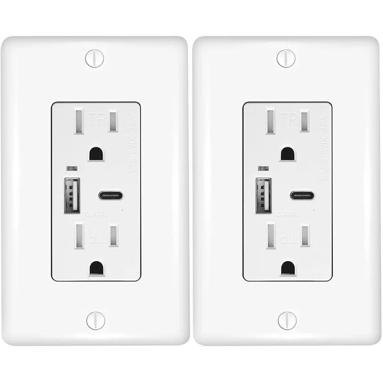 Faith CZ07-WH-02 15 Tamper Resistant Decorator Outlet