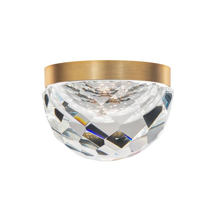 Cascade 6'' Crystal Bowl Dimmable LED Flush Mount