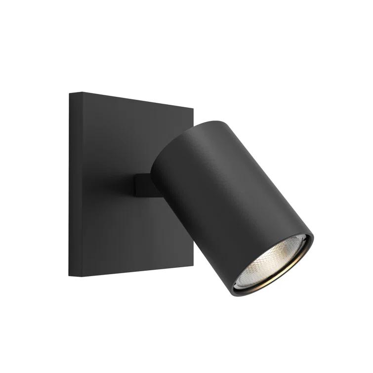 Matt Black Adjustable Single Spotlight Wall Mount