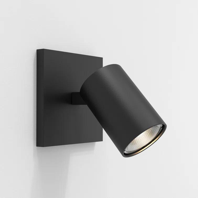 Matt Black Adjustable Single Spotlight Wall Mount