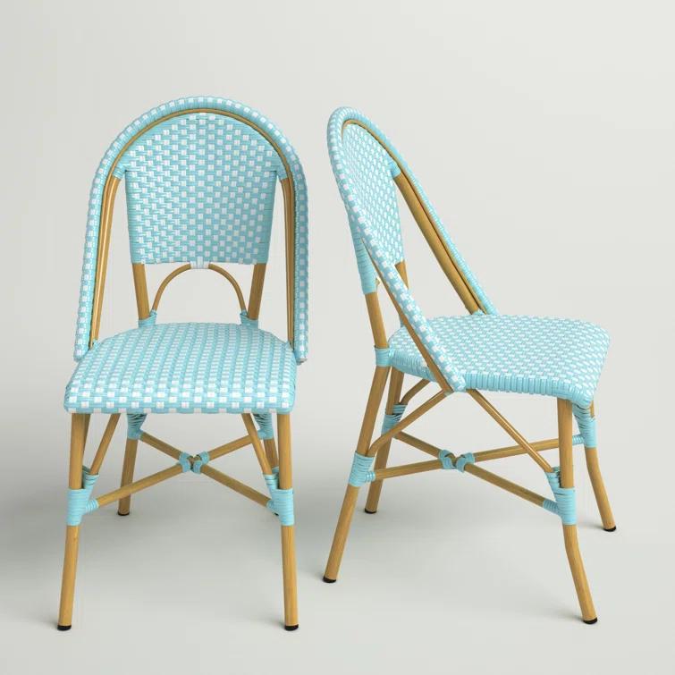 Casidy Polyethylene (PE) Wicker Wicker Outdoor Dining Side Chair