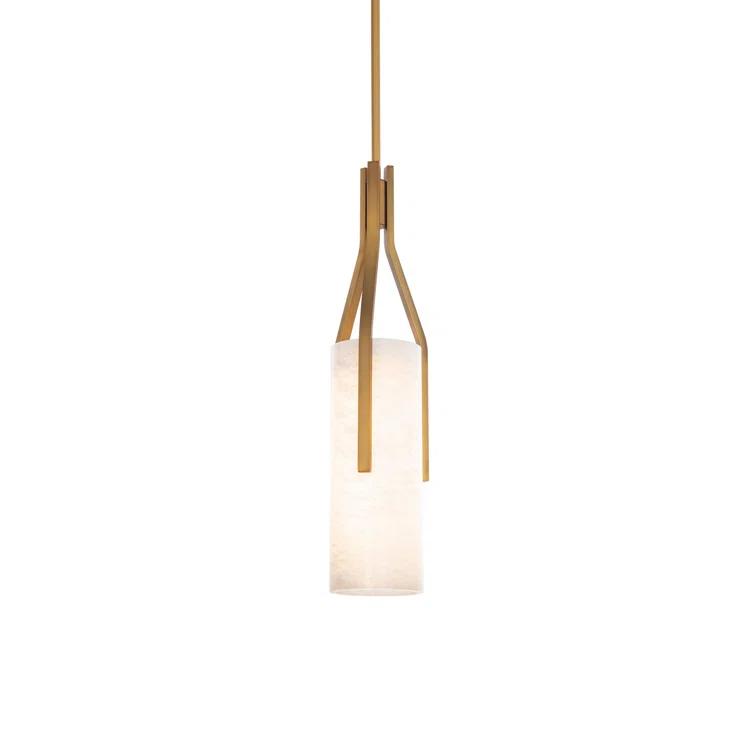 Modern Forms Firenze 1 - Light Dimmable Cylinder LED Pendant With Alabaster Shade