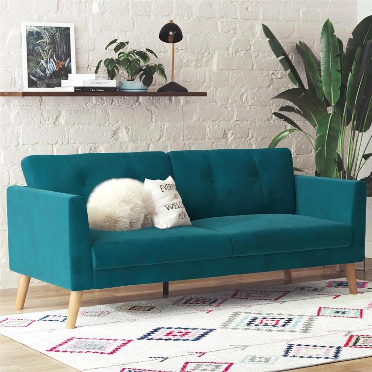 Gloria 75.5'' Velvet Square Arm Sofa