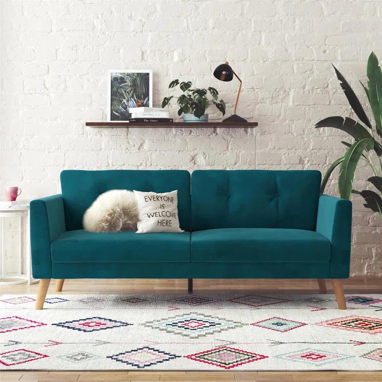 Gloria 75.5'' Velvet Square Arm Sofa