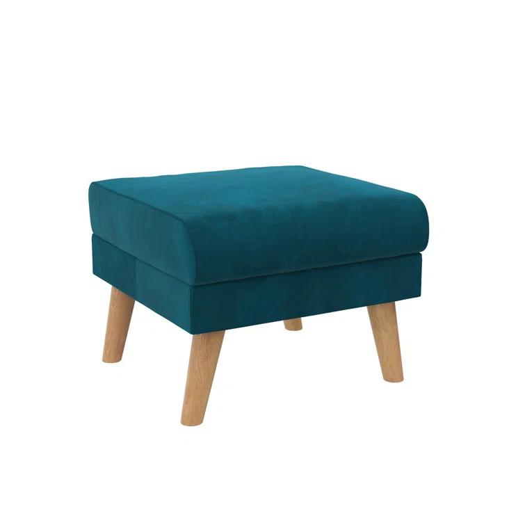 Gloria 75.5'' Wide Velvet Reversible Sofa & Chaise with Ottoman