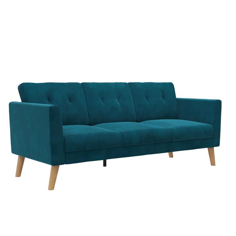 Gloria 75.5'' Wide Velvet Reversible Sofa & Chaise with Ottoman