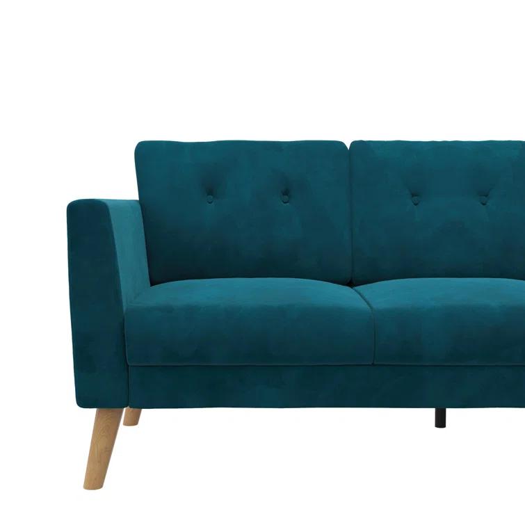 Gloria 75.5'' Wide Velvet Reversible Sofa & Chaise with Ottoman