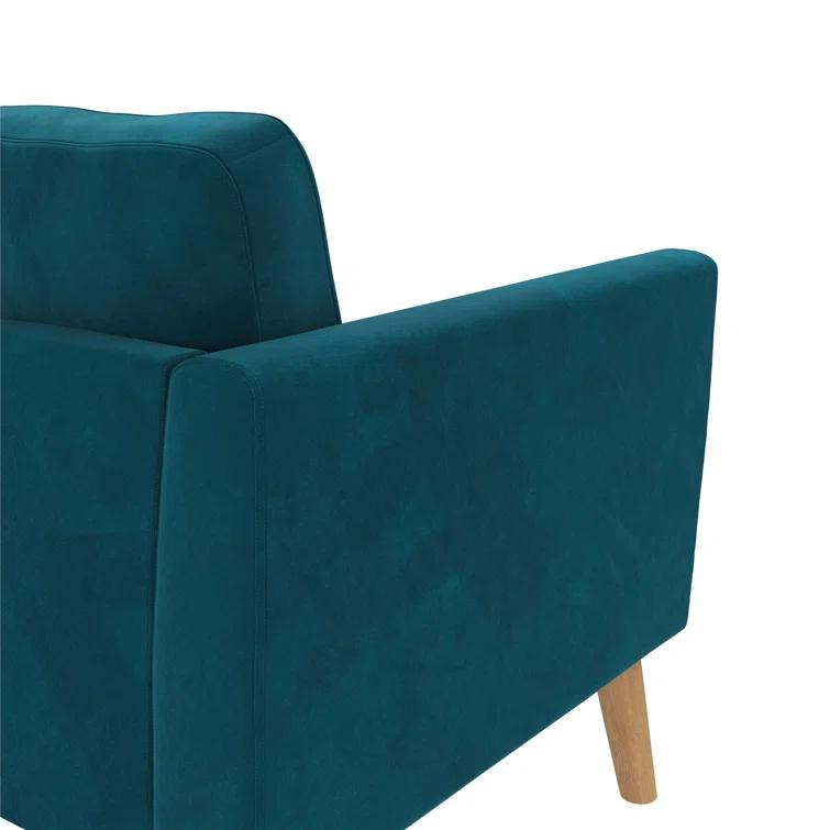 Gloria 75.5'' Wide Velvet Reversible Sofa & Chaise with Ottoman