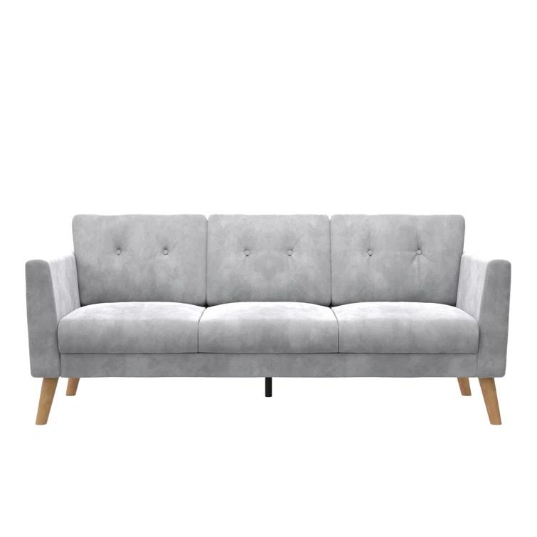 Gloria 75.5'' Wide Velvet Reversible Sofa & Chaise with Ottoman