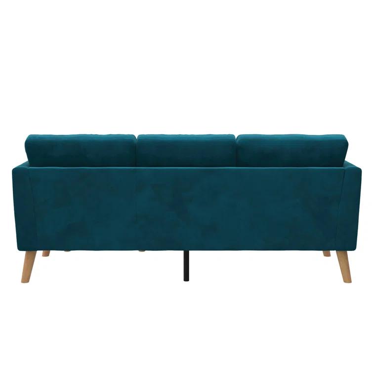 Gloria 75.5'' Wide Velvet Reversible Sofa & Chaise with Ottoman