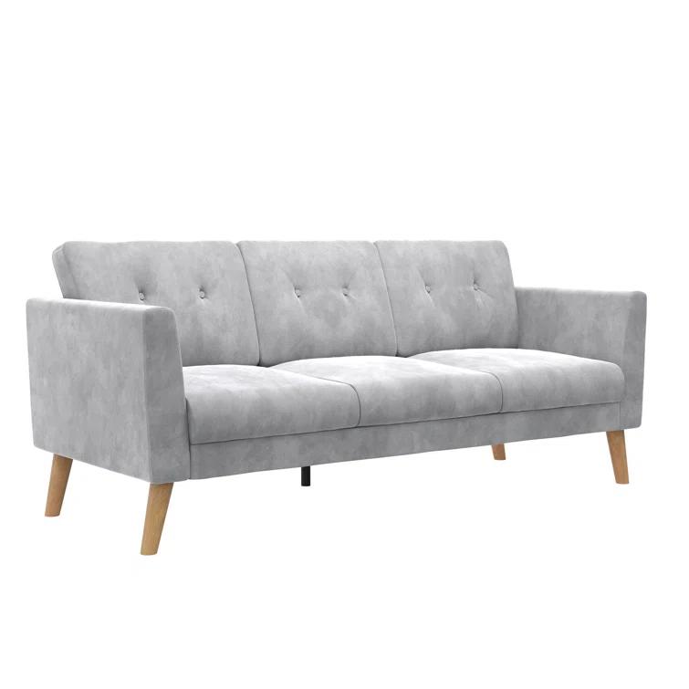 Gloria 75.5'' Wide Velvet Reversible Sofa & Chaise with Ottoman