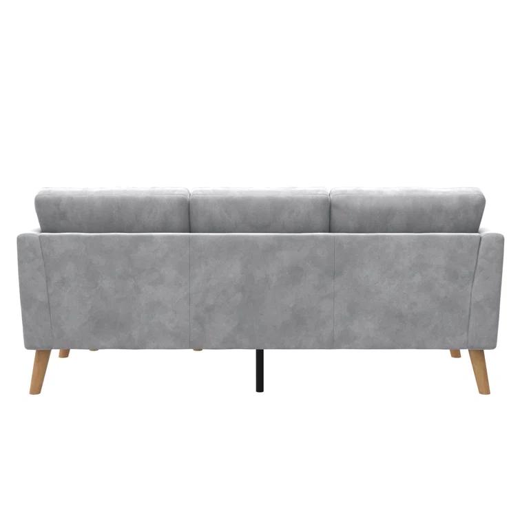Gloria 75.5'' Wide Velvet Reversible Sofa & Chaise with Ottoman