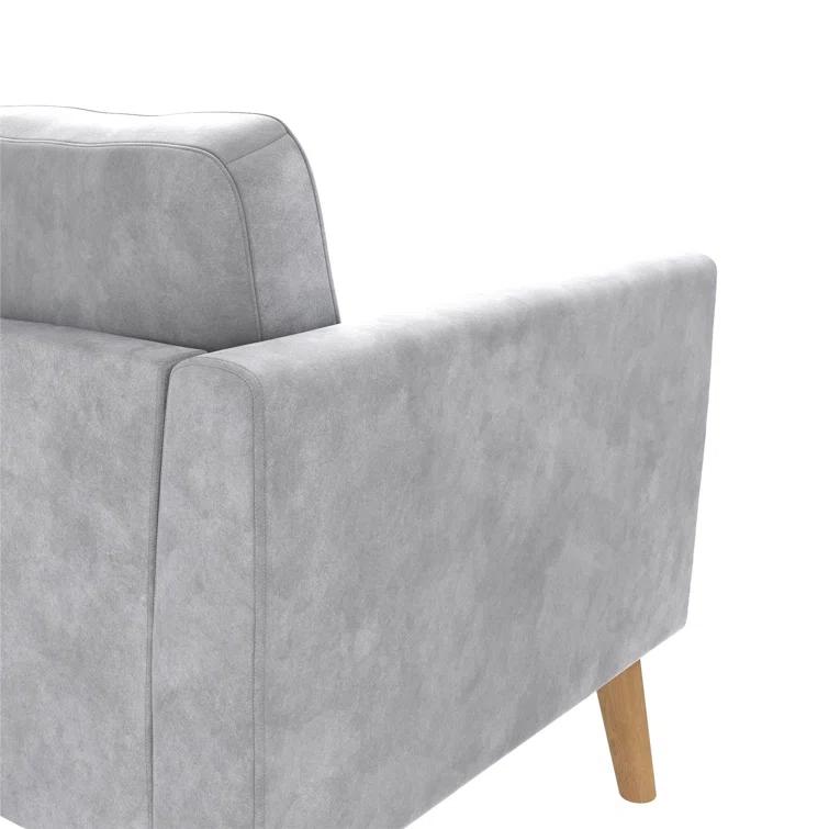 Gloria 75.5'' Wide Velvet Reversible Sofa & Chaise with Ottoman