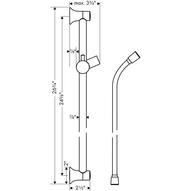 Unica C Wall Bar with Hose