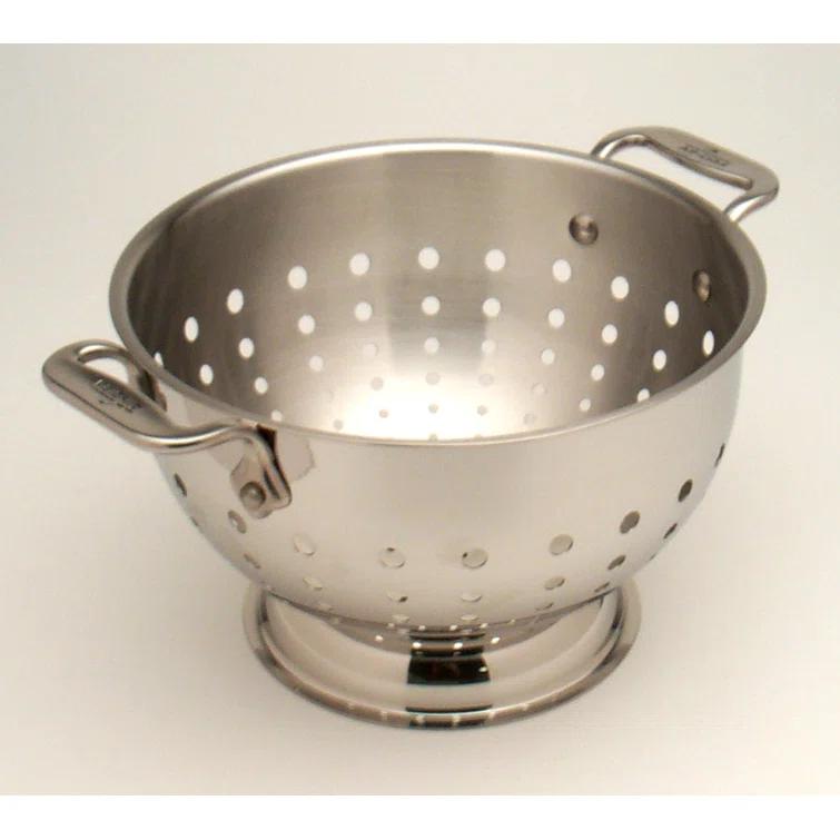 All-Clad 3 Quart Stainless Steel Colander, Silver