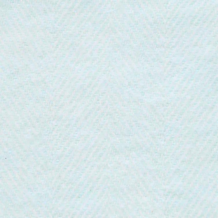 Ice Blue Italian Herringbone Wool Throw Blanket