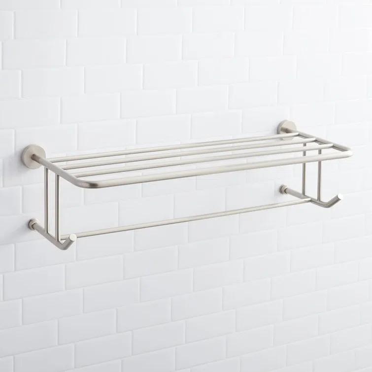Signature Hardware 296447 Ceeley Collection Wall-Mount Towel Rack with Shelf