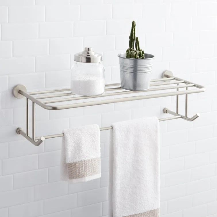 Signature Hardware 296447 Ceeley Collection Wall-Mount Towel Rack with Shelf